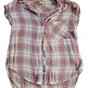 SP Black Women's Plaid Button-Up Shirt, Size Small